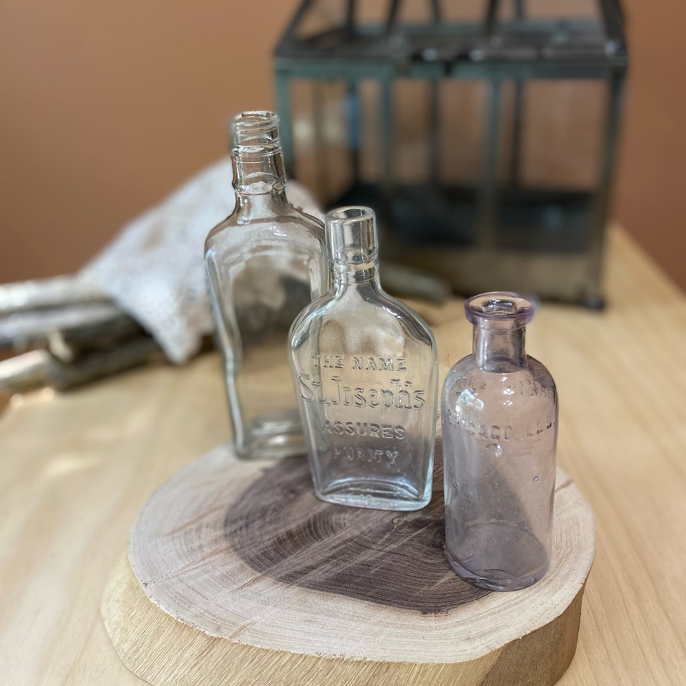 Vintage Glass Bottle Set